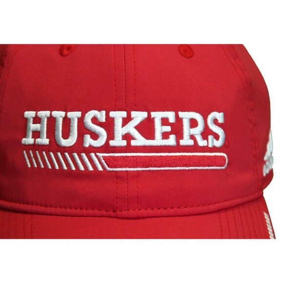 Adidas Huskers Red Adjustable Hat Men’s College Baseball Cap Nebraska Coaches - Picture 3 of 10